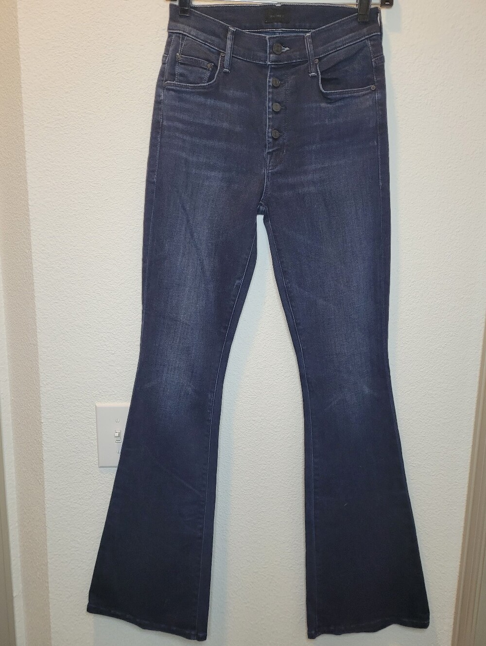 MOTHER The Pixie Weekender Flare Jeans Sz 26 High Rise Button Fly Night Tripper